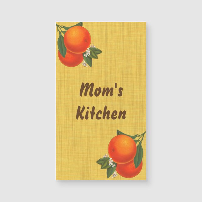 レトロオレンジカスタム磁気名刺 (正面)