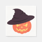 レトロオレンジカボチャハッピーハローウィンナプキンス スタンダードカクテルナプキン (正面)