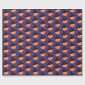 レトロオレンジカボチャハッピーハローウィン ラッピングペーパー (フラット)