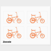 レトロオレンジクレートバナナシートバイク 長方形シール (シート)