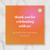 レトロオレンジグラディエントバルミツワーカスタムサンキュー フェイバータグ (裏面)