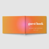 レトロオレンジグラディエントユニークバルミツワーカスタム ゲストブック (全面)
