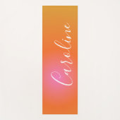 レトロオレンジグラデーション |スクリパーソナライズされたプト名 ヨガマット (正面)