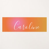 レトロオレンジグラデーション |スクリパーソナライズされたプト名 ヨガマット (正面(横))