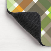 レトロオレンジグリーンブラウンプレイドマウスパッド マウスパッド (コーナー)