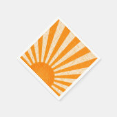 レトロオレンジサンIヴィンテージサンライズIボホサンシャイン スタンダードカクテルナプキン (角)
