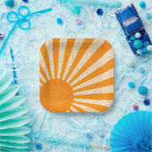 レトロオレンジサンIヴィンテージサンライズIボホサンシャイン ペーパープレート (パーティー)