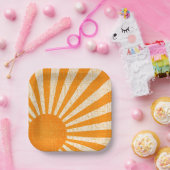 レトロオレンジサンIヴィンテージサンライズIボホサンシャイン ペーパープレート (パーティー)