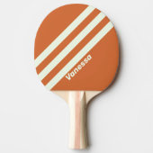 レトロオレンジストライプの3つの名前 卓球ラケット (正面)