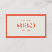 レトロオレンジソーシャルメディアQRコードビジネスカード 名刺 (正面)