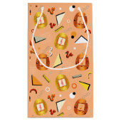 レトロオレンジタマゴッチ誕生日 スモールペーパーバッグ (裏面)