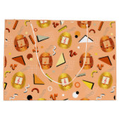 レトロオレンジタマゴッチ誕生日 ラージペーパーバッグ (裏面)