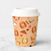 レトロオレンジタマゴッチ誕生日 紙コップ (裏面)