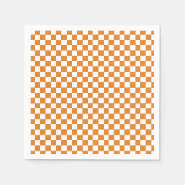 レトロオレンジチェック スタンダードカクテルナプキン