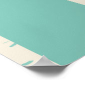 レトロオレンジバーズオン樺の木ツリーイラストレーション ポスター (角)