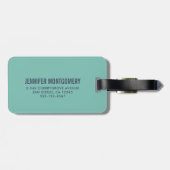 レトロオレンジバーズオン樺の木ツリーイラストレーション ラゲッジタグ (裏面横)