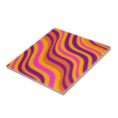 レトロオレンジパープルウェーストライプブモダン抽象芸術 タイル (側面)