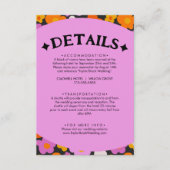 レトロオレンジパープルフローラグルーヴィ結婚ズ詳細 エンクロージャーカード (正面)