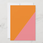 レトロオレンジピンクカラーブロック卒業パーティー 招待状 (裏面)