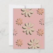 レトロオレンジピンクグルーヴィーフローラ結婚式招待状 (裏面)