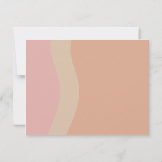 レトロオレンジピンクフォトウェディング日付を保存 案内状 (裏面)