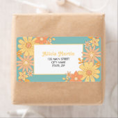 レトロオレンジピーチフローラグルーヴィアドレス ラベル (インサイチュ)