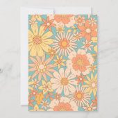 レトロオレンジピーチフローラパターン60誕生日 招待状 (裏面)