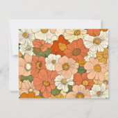 レトロオレンジフローラA6水平文房具カード ノートカード (裏面)