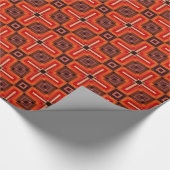 レトロオレンジブラックパターンギフトラップ紙 ラッピングペーパー (角)