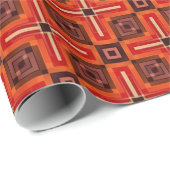 レトロオレンジブラックパターンギフトラップ紙 ラッピングペーパー (ロールコーナー)