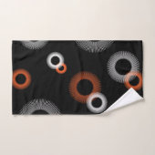 レトロオレンジホワイトブラックスターバストパターン バスタオルセット (ハンドタオル)