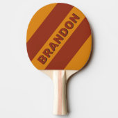レトロオレンジラストはっきりした3ストライプ個の名前 卓球ラケット (裏面)