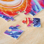 レトロオレンジレッドブルースターズスカイナイト宇宙 ジグソーパズル (側面)