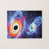 レトロオレンジレッドブルー銀河系スカイナイト宇宙 ジグソーパズル (横)