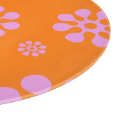 レトロオレンジ及びピンクフローラ裁断板 カッティングボード (角)