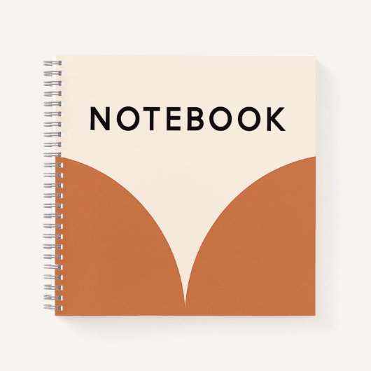 レトロオレンジ幾何学的ノートブック ノートブック (正面)