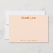 レトロオレンジ抽象芸術チェッカーボパーソナライズされたード サンキューカード (正面)