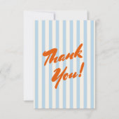 レトロオレンジ抽象芸術フォトフレーム赤ちゃんシャワー サンキューカード (正面)