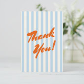 レトロオレンジ抽象芸術フォトフレーム赤ちゃんシャワー サンキューカード (スタンド正面)