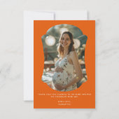 レトロオレンジ抽象芸術フォトフレーム赤ちゃんシャワー サンキューカード (裏面)