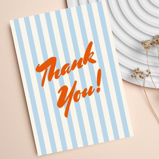 レトロオレンジ抽象芸術フレーム赤ちゃんシャワー サンキューカード