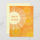 レトロオレンジ招待状 招待状 (正面/裏面)