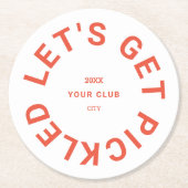 レトロオレンジ漬けクレストピックボール ラウンドペーパーコースター (正面)