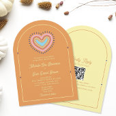 レトロオレンジ結婚式招待状 招待状