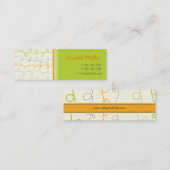 レトロオレンジ緑の落書きパターンプロファイルカード スキニー名刺 (正面/裏面)