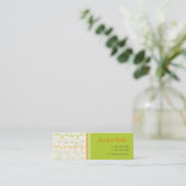 レトロオレンジ緑の落書きパターンプロファイルカード スキニー名刺 (スタンド正面)