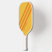 レトロオレンジ色のグルーブストライプ3個の名前 ピックルボールラケット (左)