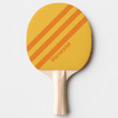 レトロオレンジ色のグルーブストライプ3個の名前 卓球ラケット (正面)
