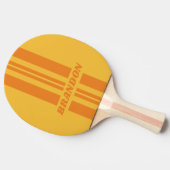 レトロオレンジ色のグルーブデュアルラリストライプー（名前） 卓球ラケット (横)