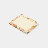 レトロオレンジ色のグルーブフローラ4x3 Post-Itノート ポストイット (アングル)